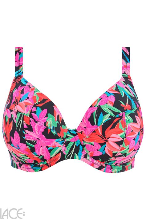 Elomi Swim Savaneta Bikini Beha Plunge I N Cup BLACK Lace Lingerie Nl