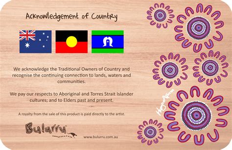 Acknowledgement of Country - 287mm x 187mm — Bulurru Shop