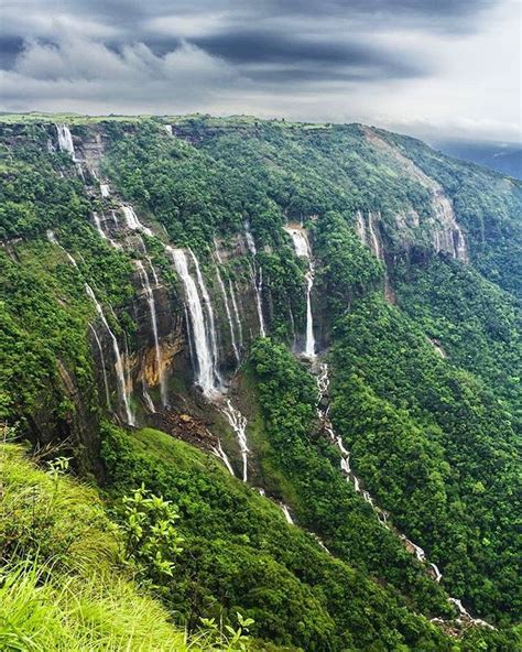 Nohsngithiang Falls also known as seven sisters falls is perhaps the ...