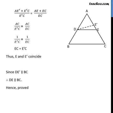 Theorem 6 2 Converse Of Basic Proportionality Theorem Theorems