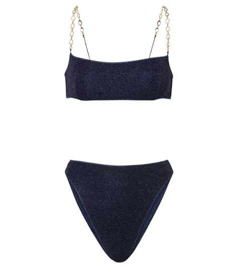 Oséree Lumière O Chain lamé bikini Oseree