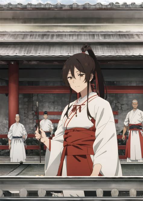 An Anime Scene With Two Women In Kimonos And Men In Traditional