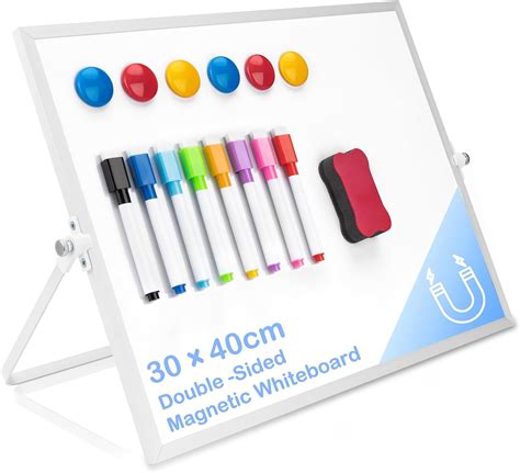 Pechor Magnetic Desktop Whiteboard 30 X 40 Cm Double Sided Dry Erase White Board A3 Small Mini