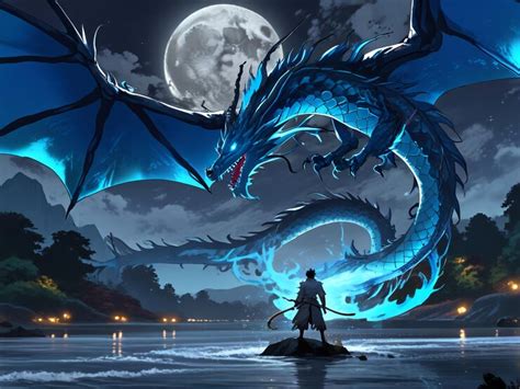 Premium Photo | Blue Dragon Japanese Mythology