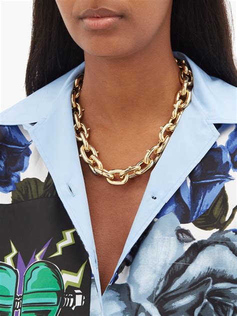 Chunky Chain Link Necklace Prada Matchesfashion Us Chain Necklace