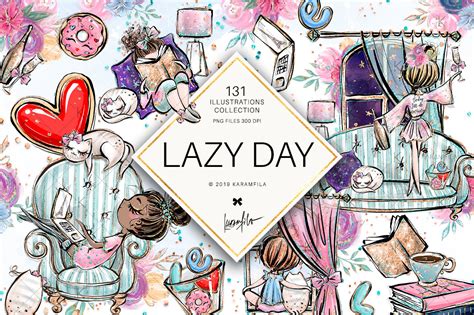 Lazy Day Clipart | Education Illustrations ~ Creative Market