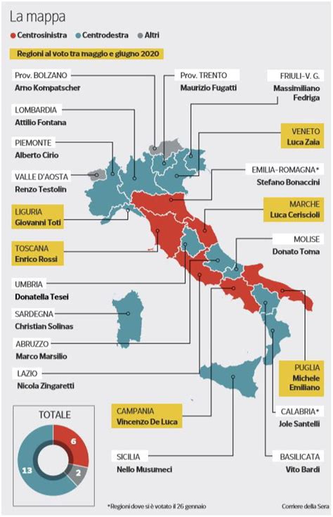 La Mappa Delle Candidature Alle Elezioni Regionali