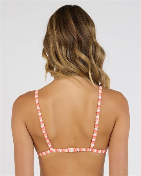 Shop Roxy Party Wave Fixed Triangle Bikini Top In Dubarry Fast Shipping Easy Returns