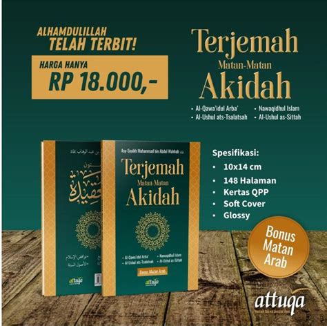 Buku Terjemah Matan Matan Akidah Attuqa Matan Tauhid Aqidah Lazada