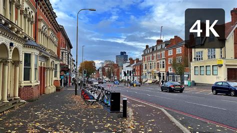 4K UHD Leicester Walking On London Road To Waterloo Way Autumn