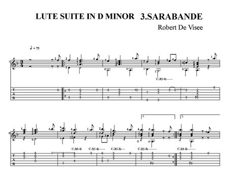 Sheet Music With Tab Robert De