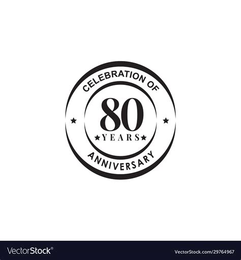 Th Year Celebrating Anniversary Emblem Logo Vector Image