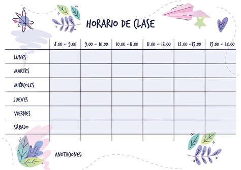 Horario Escolar Para Imprimir - 🖨️ 5 plantillas de horario escolar en Word para rellenar e imprimir ...