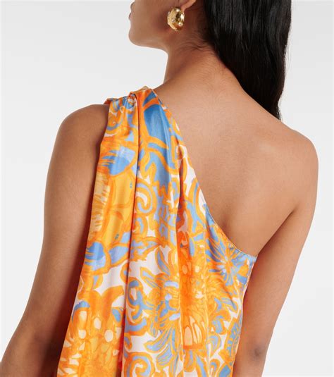 Roy Floral Silk Twill Maxi Dress In Orange La Double J Mytheresa