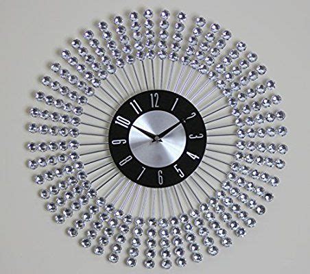 Cm Clear Diamante Beaded Jeweled Round Sunburst Metal Spiked Wall