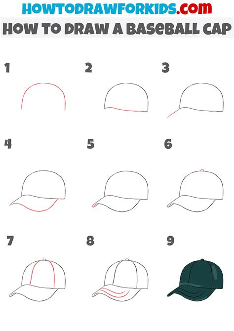 How to Draw a Baseball Cap - Easy Drawing Tutorial For Kids