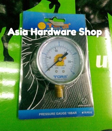 Jual Alat Ukur Tekanan Angin Kompresor 16 Bar TORA Pressure Gauge 16