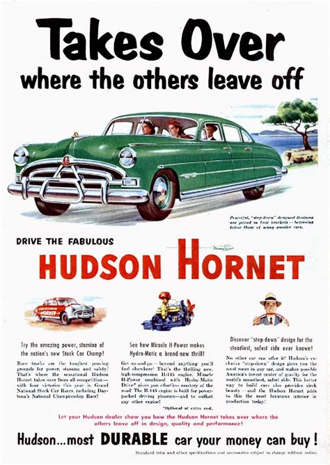 1951 Hudson Hornet Vintage Cars Ads