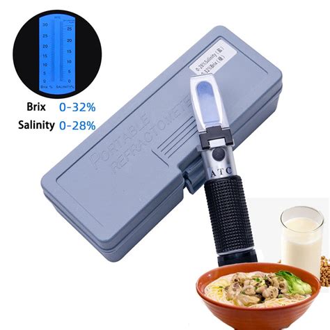 2 In 1 Handheld Brixsalinity Refractometer Brix 0 32salinity 0 28