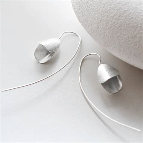 Sterling Silver Snowdrop Earrings By Martha Jackson Sterling Silver