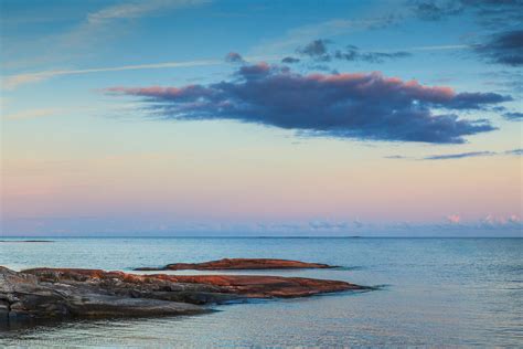 Fotokonst Landskap Sk Rg Rd Klippa Sk R Vid Havet Sk Rg Rden Mats