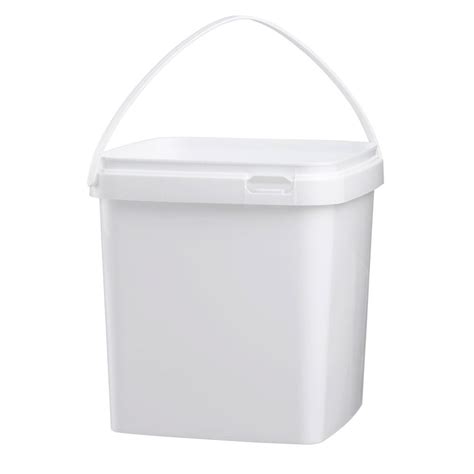 Seau 5L carré blanc avec anse en plastique en ligne