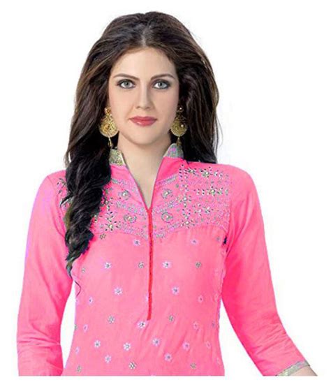 Pragati Fashion Hub Pink Cotton Dress Material - Buy Pragati Fashion Hub Pink Cotton Dress ...