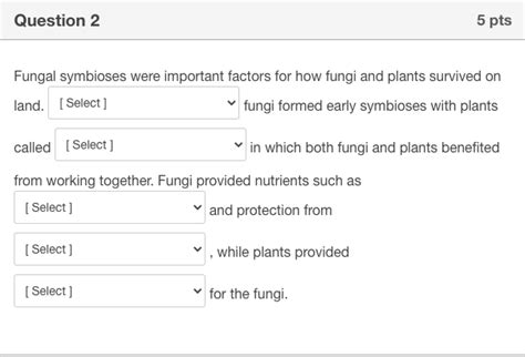 Solved Fungal symbioses were important factors for how fungi | Chegg.com 
