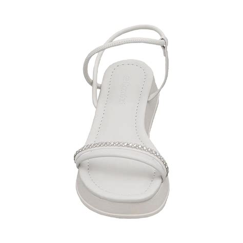 Sand Lia Nude Duas Tiras Strass Fechamento Tornozelo Comfort Branco