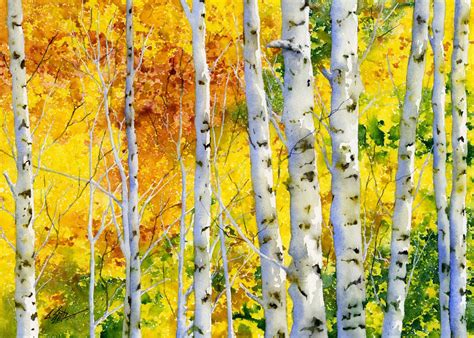 Painting Autumn Aspens In Watercolor