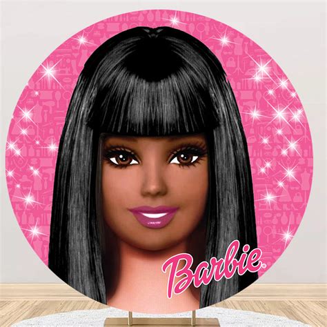 Customize Barbie Photo Backdrop Cover Round Backdrop Birthday Party Ci