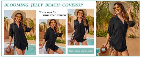Blooming Jelly Womens Bathing Suit Cover Ups Bikini Swimsuit Coverup Drawstring Beach Dress