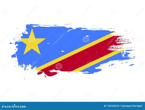 Grunge Brush Stroke With Democratic Republic Of Congo National Flag