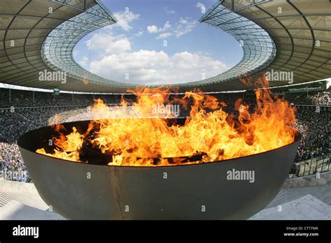 Berlin, the Olympic cauldron at the Olympic Stadium Stock Photo - Alamy