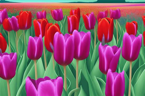 Tulip Flower Scenery Landscape Background Creative Fabrica