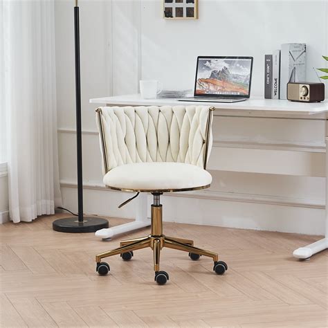 Nmkwnr Adjustable Swivel Home Office Chair with Wheels, Ergonomic ...