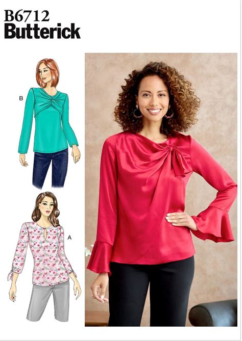 Sewing Pattern Women S Easy Blouse Pattern Long Sleeve Etsy Long