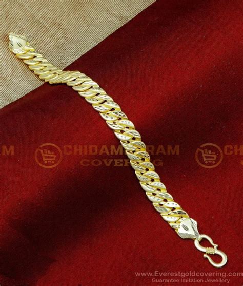 Buy Designer Broad Chain Latest Gold Bracelet Designs For Men