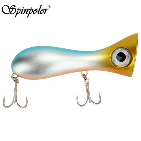 Spinpoler 1 pçs 3d olhos popper isca de pesca 9 7cm 31 6g de água