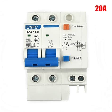 DZ47LE 63 2p C20 20A 230V Earth Leakage Protection Circuit Breaker