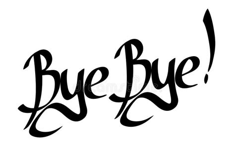 Bye Isolated Calligraphy Lettering Word Design Template Vector