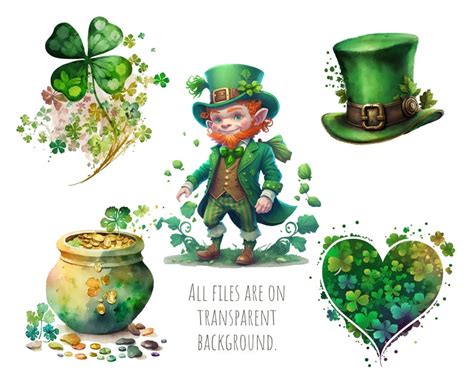 St.patrick 's Day Clipart Irish Clipart Clover Clipart. - Etsy