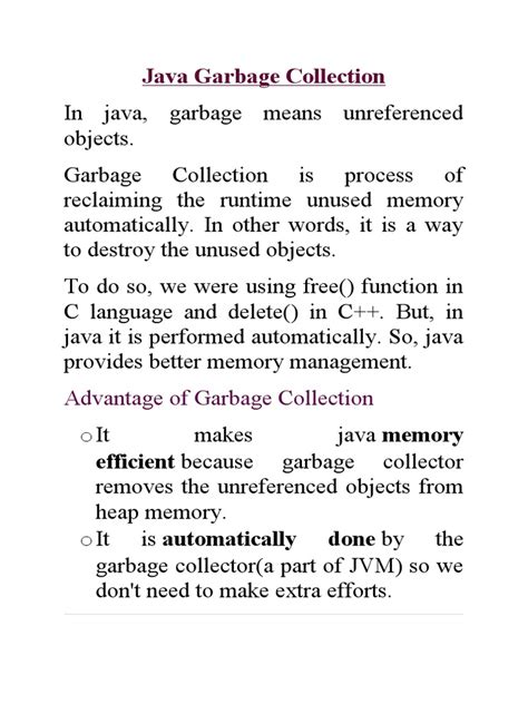 Java Garbage Collection Pdf