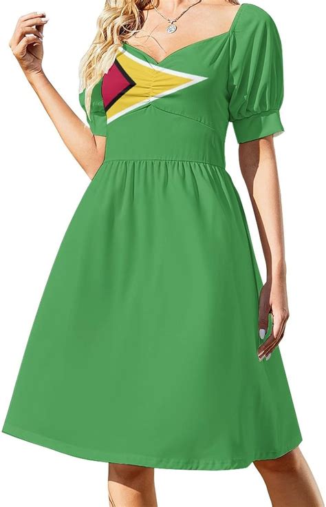 Guyana Flag Summer Dresses For Women 2023 Short Sleeve