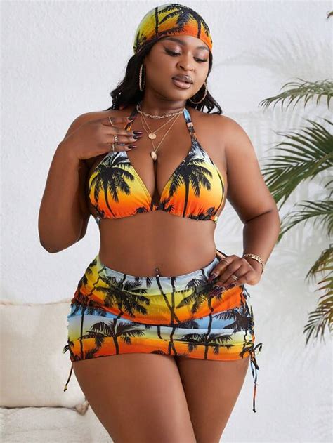 Shop Curve Plus Size Bikini Sets Swimwear Shein Usa