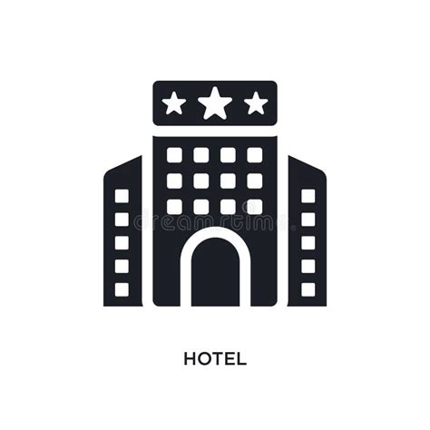 Black Hotel Isolated Vector Icon Simple Element Illustration From