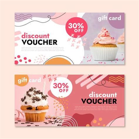 Discount voucher design template vector free download