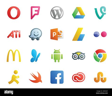 Social Media Icon Pack Including Chrome Tripadvisor Powerpoint