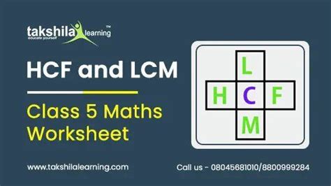 Hcf And Lcm Questions Worksheet For Class Maths Ncert Solution