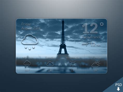 Weather Widget Freebie by Barry McCalvey on Dribbble